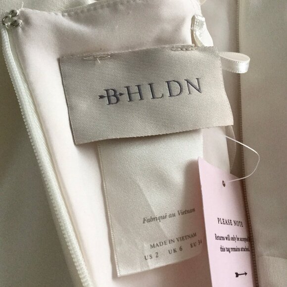 BHLDN Ivory Off-The-Shoulder Satin Maxi Dress - Picture 3 of 7